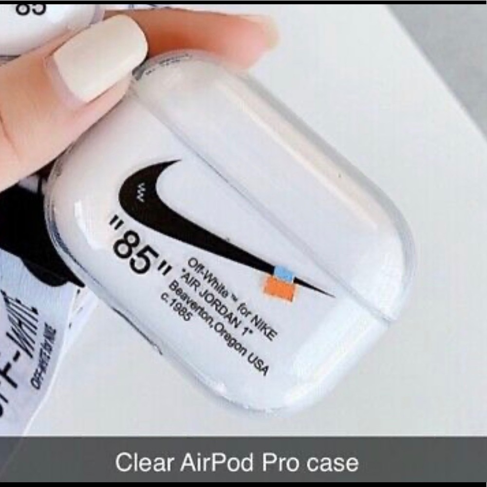COPY - Clear Nike Off- White AirPod case w/ Lanya…
